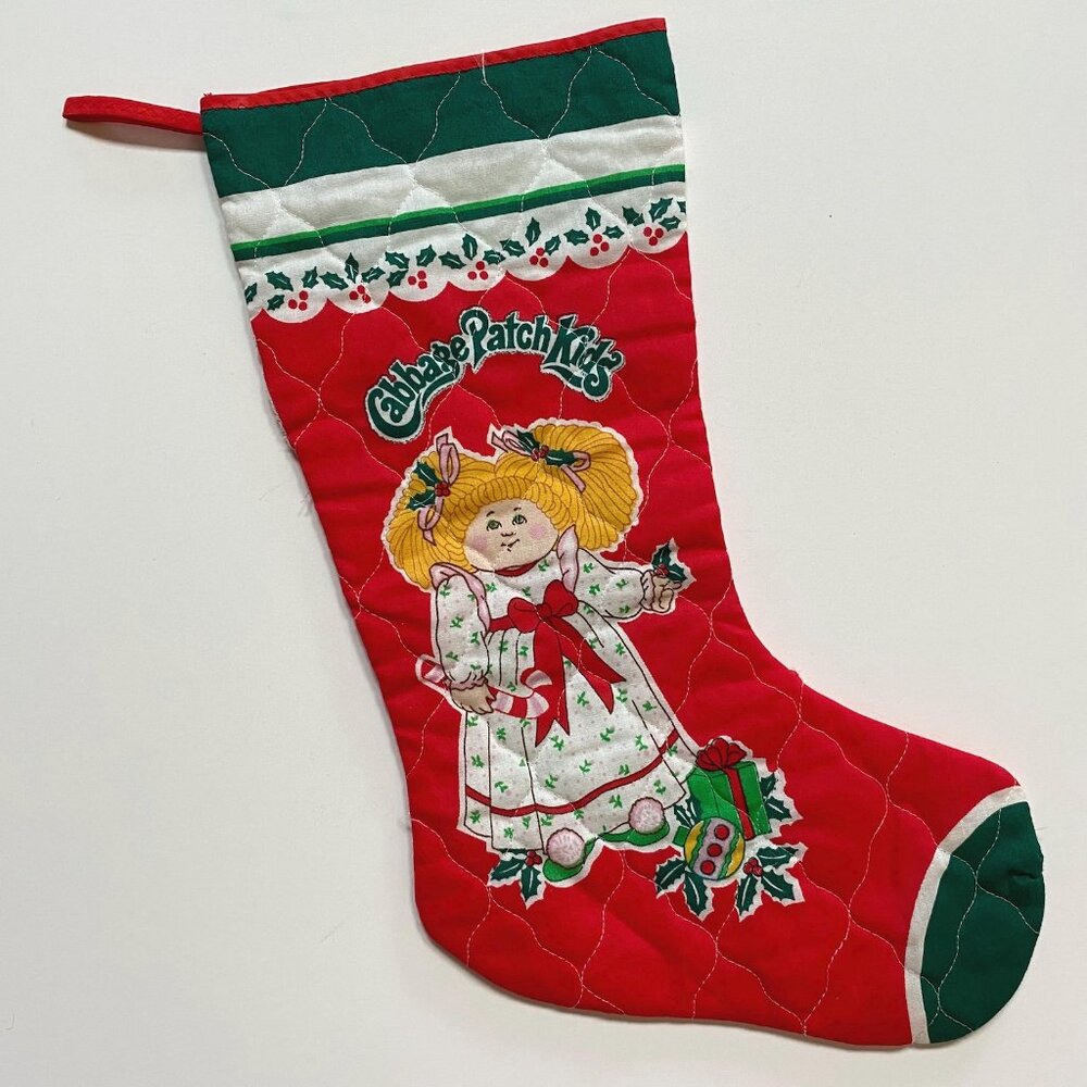 Cabbage Patch Kids Christmas Stocking Xmas Holiday Decor Vintage 1980s
